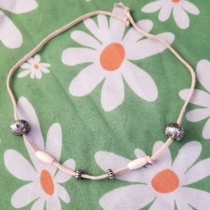 Vintage 60s 70s Boho Hippie Suede Necklace